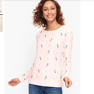 Talbots Tulips & Dots french terry sweatshirt